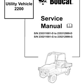 Bobcat 2200 Utility Vehicle Service Repair Manual