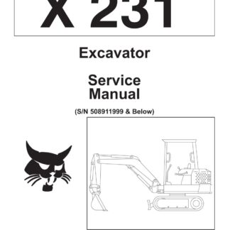 Bobcat X231 Excavator Service Repair Manual