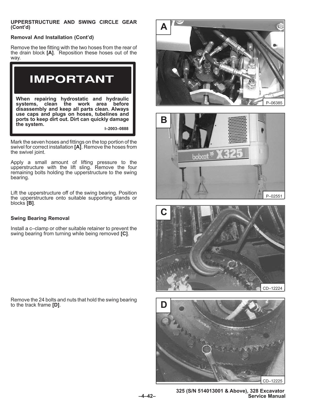 Bobcat 325, 328 Compact Excavator Service Repair Manual - Image 3