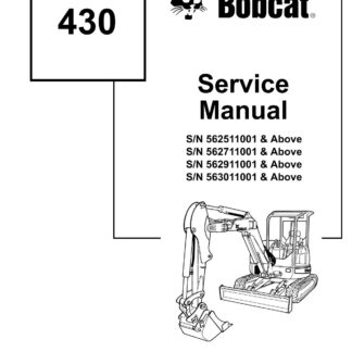 Bobcat 430 Compact Excavator Service Repair Manual