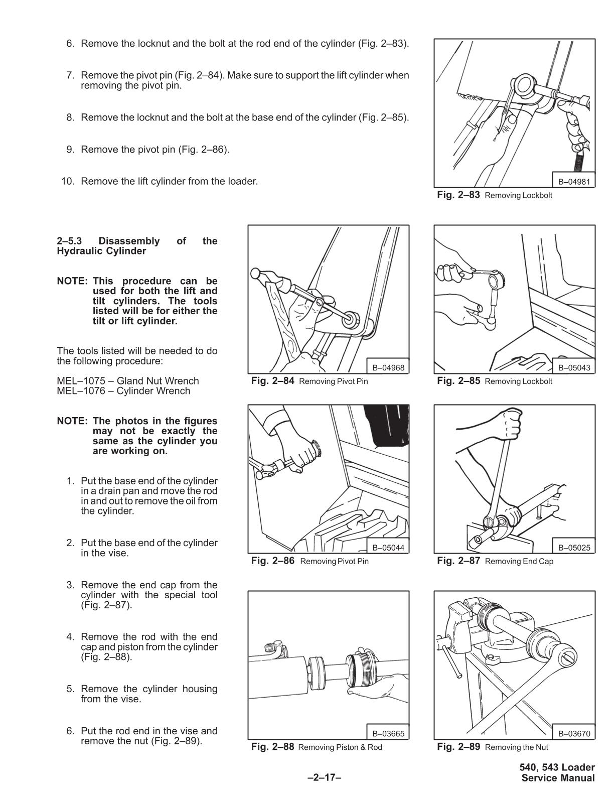 Bobcat 540, 543 Skid Steer Loader Service Repair Manual - Image 2