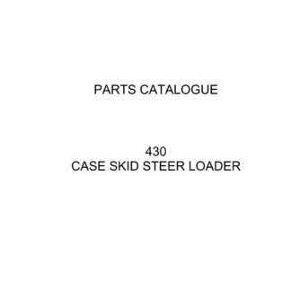 CASE 430 Skid Steer Loader Parts Catalogue manual