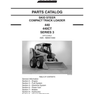 CASE 440, 440CT Series 3 Skid Steer Loader Parts Catalogue manual