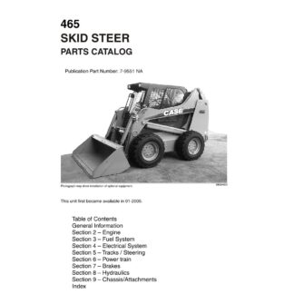 CASE 465 Skid Steer Loader Parts Catalogue manual