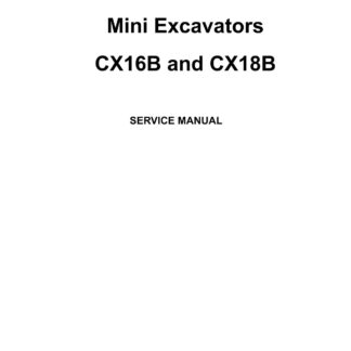 CASE CX16B CX18B Mini Excavator Service Repair Manual