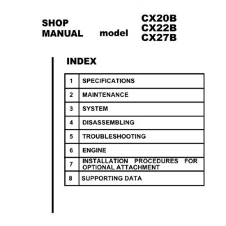 CASE CX20B CX22B CX27B Mini Excavator Service Repair Manual