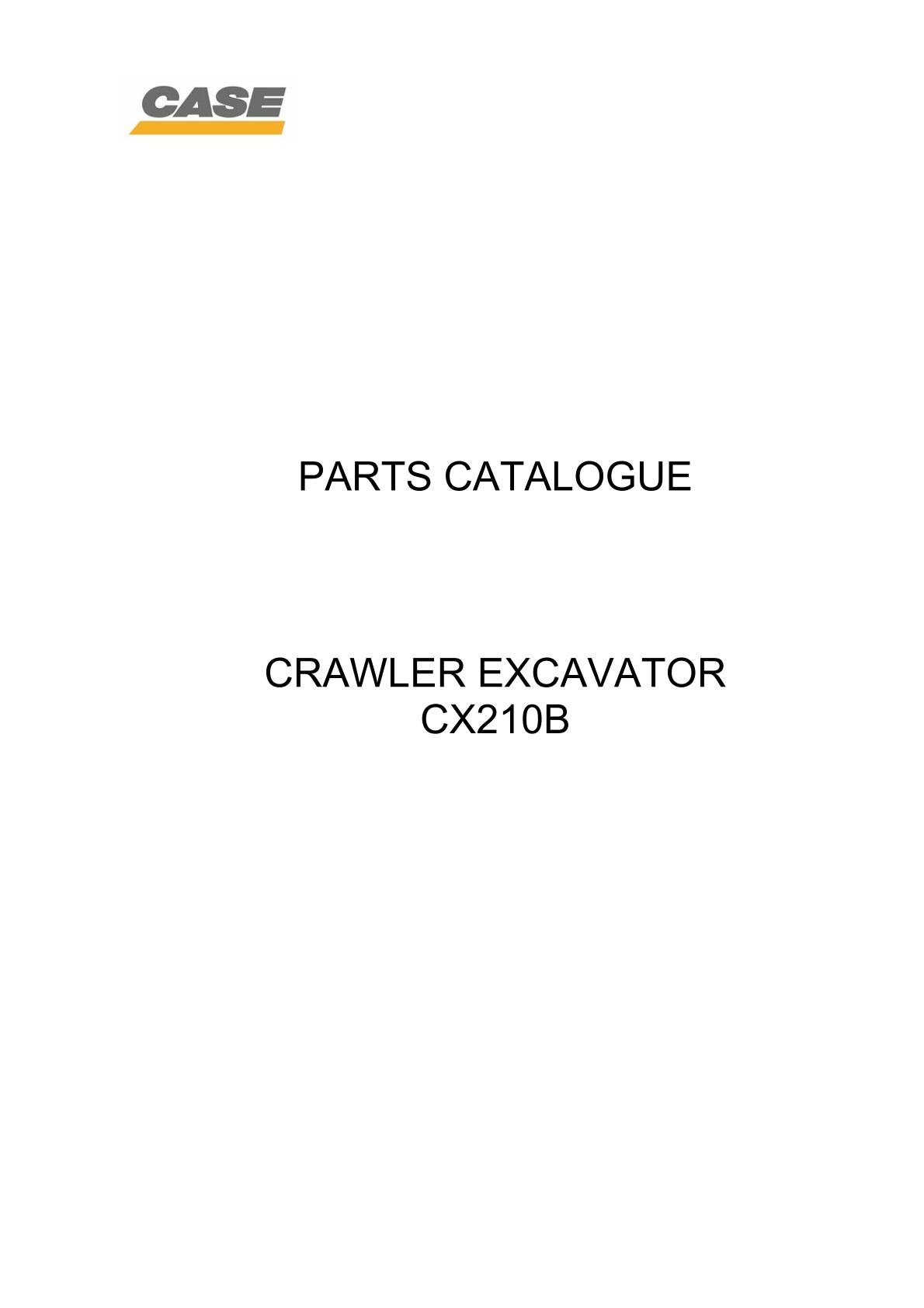 CASE CX210B Crawler Excavator Parts Catalogue manual