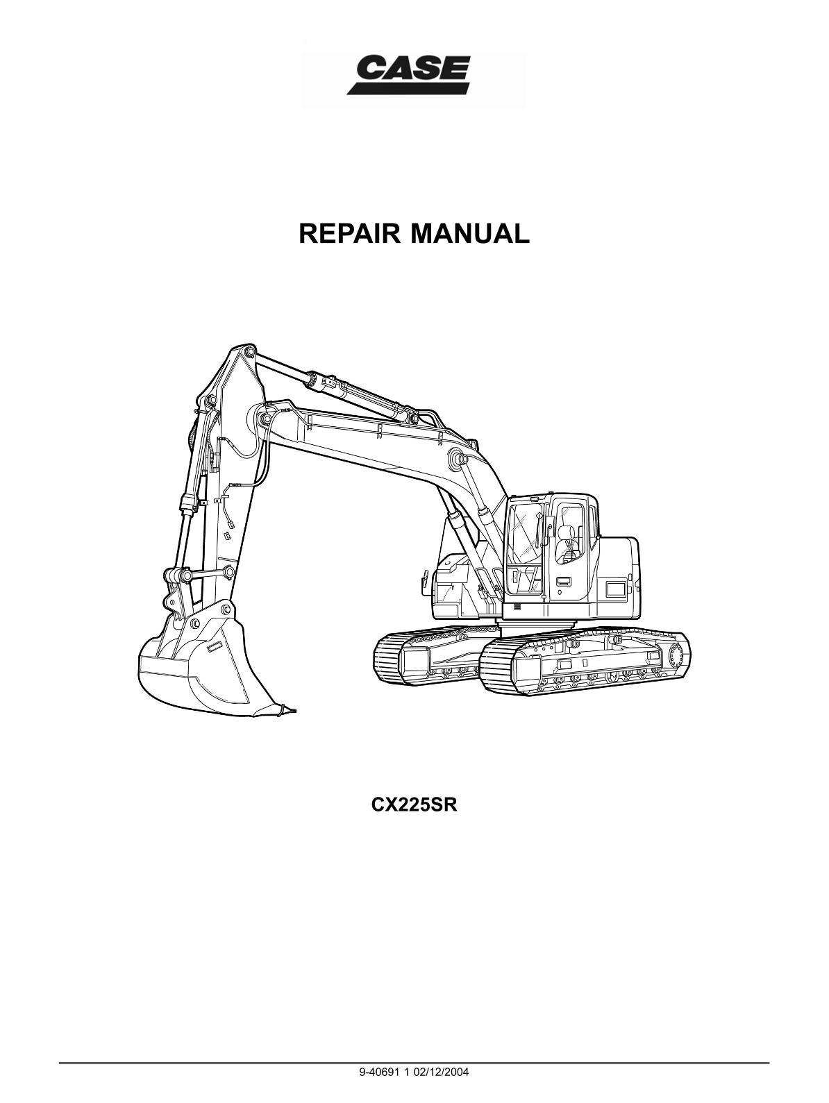 CASE CX225SR Crawler Excavator Service Repair Manual