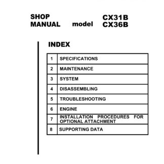 CASE CX31B CX36B Mini Excavator Service Repair Manual