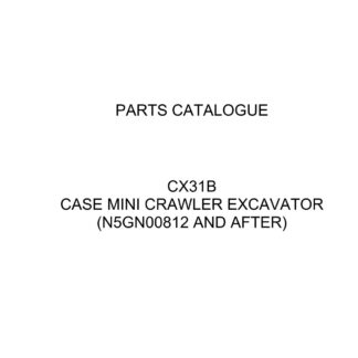CASE CX31B Mini Crawler Excavator Parts Catalogue manual