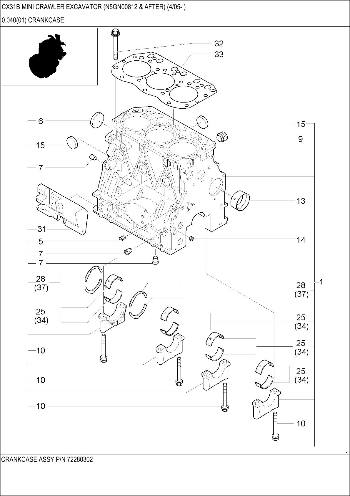 CASE CX31B Mini Crawler Excavator Parts Catalogue manual - Image 2