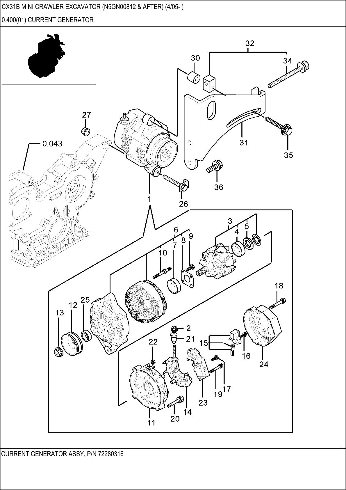 CASE CX31B Mini Crawler Excavator Parts Catalogue manual - Image 4
