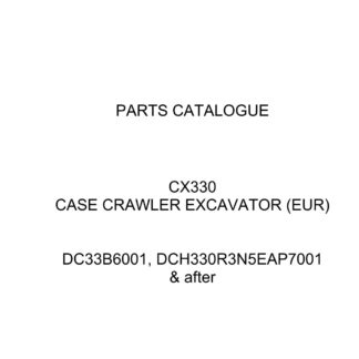 CASE CX330 Crawler Excavator Parts Catalogue manual