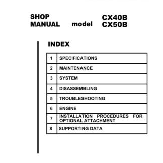CASE CX40B CX50B Mini Excavator Service Repair Manual