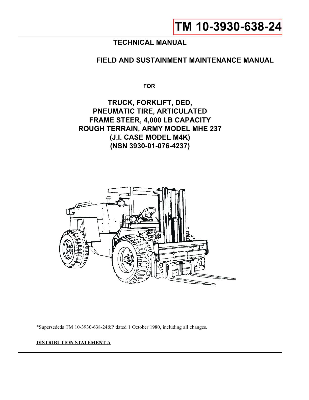 Case M4K Forklift Truck Service Repair Manual