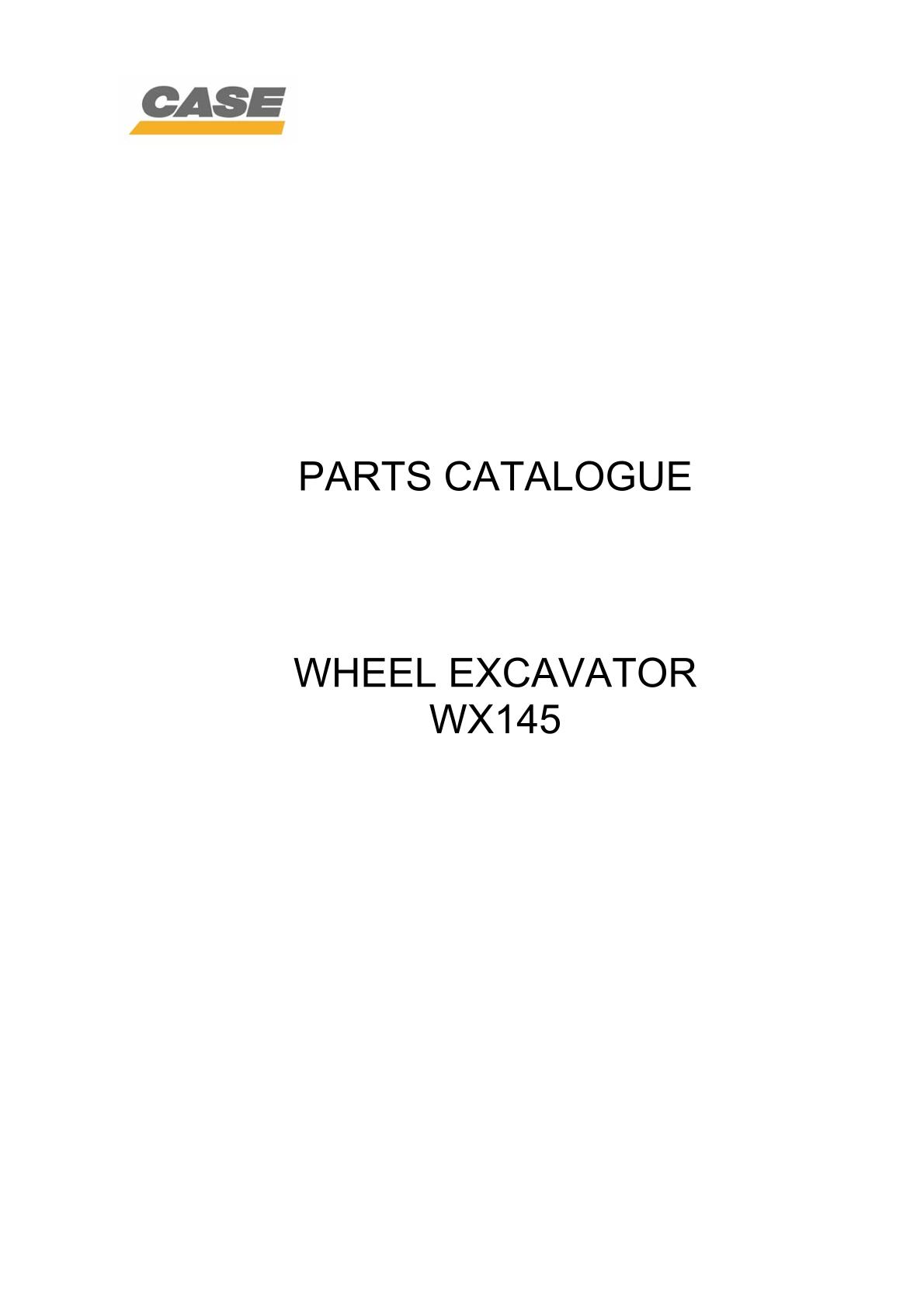 CASE WX145 Wheel Excavator Parts Catalogue manual