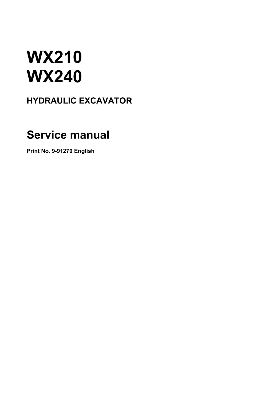 CASE WX210 WX240 Wheel Excavator Service Repair Manual