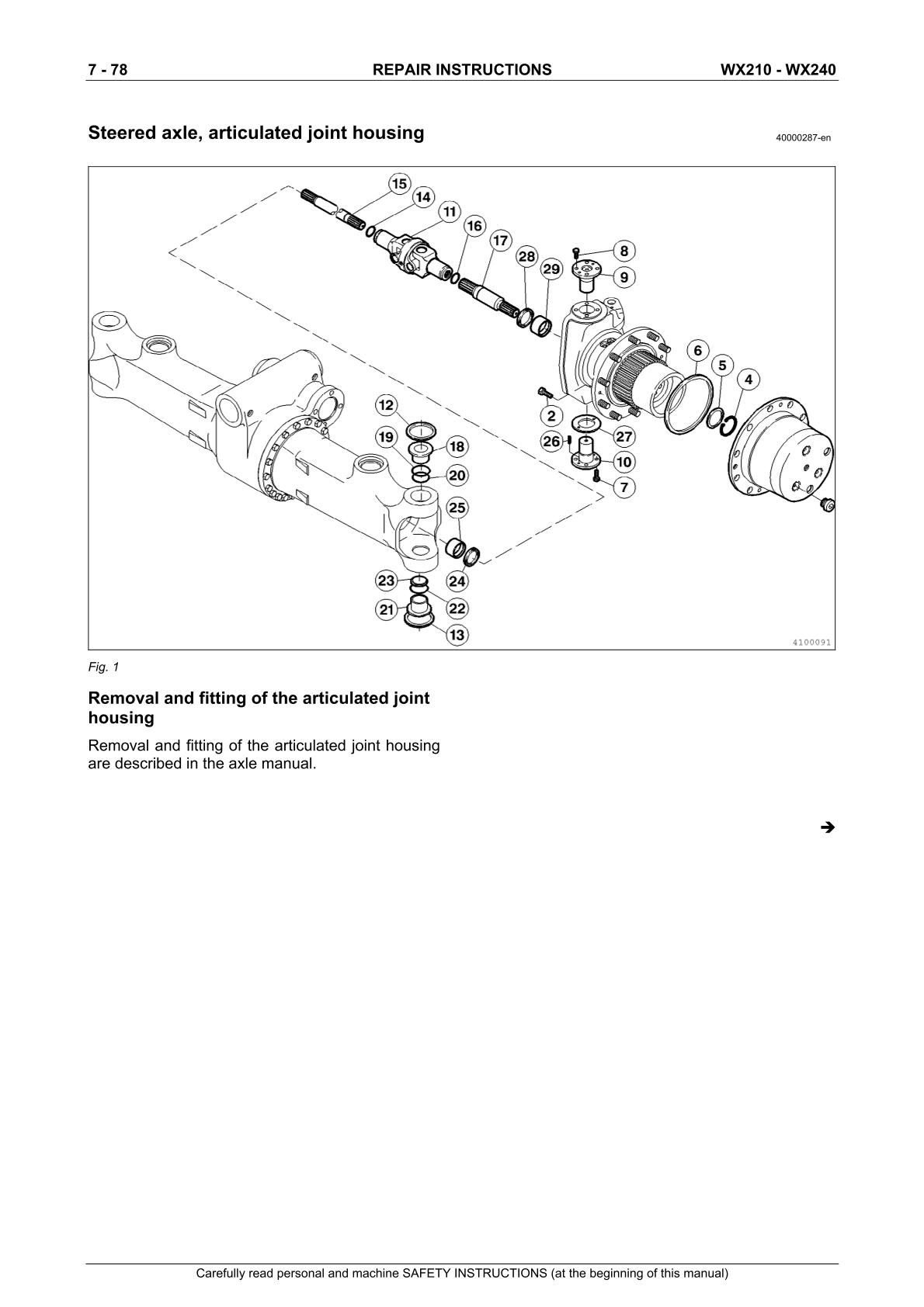 CASE WX210 WX240 Wheel Excavator Service Repair Manual - Image 2