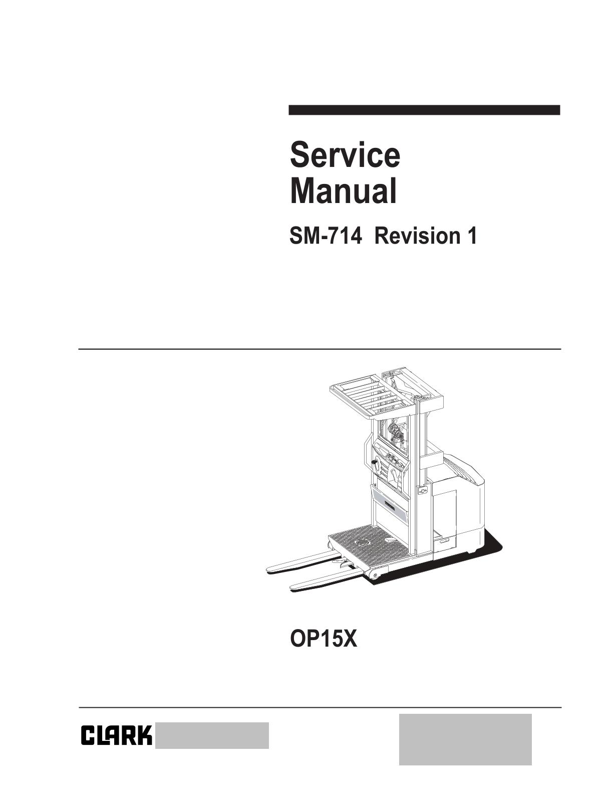 Clark OP15X Forklift Service Repair Manual
