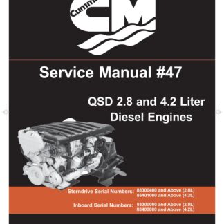 Cummins MerCruiser QSD 2.8L and 4.2L Diesel Engine Service Repair Manual