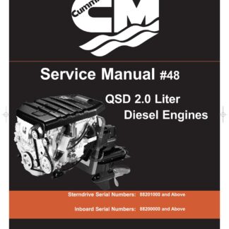 Cummins MerCruiser QSD 2.0L Diesel Engine Service Repair Manual