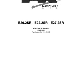 Fiat Kobelco E20.2SR E22.2SR E27.2SR Mini Crawler Excavator Service Repair Manual