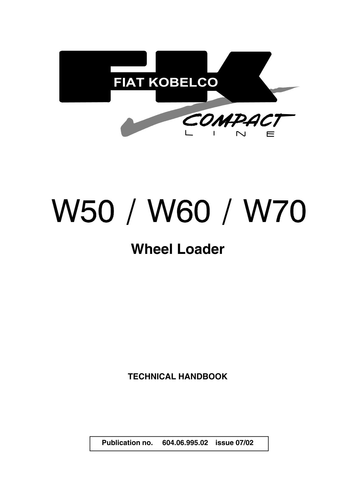 Fiat Kobelco W50 W60 W70 Mini Wheel Loader Service Repair Manual