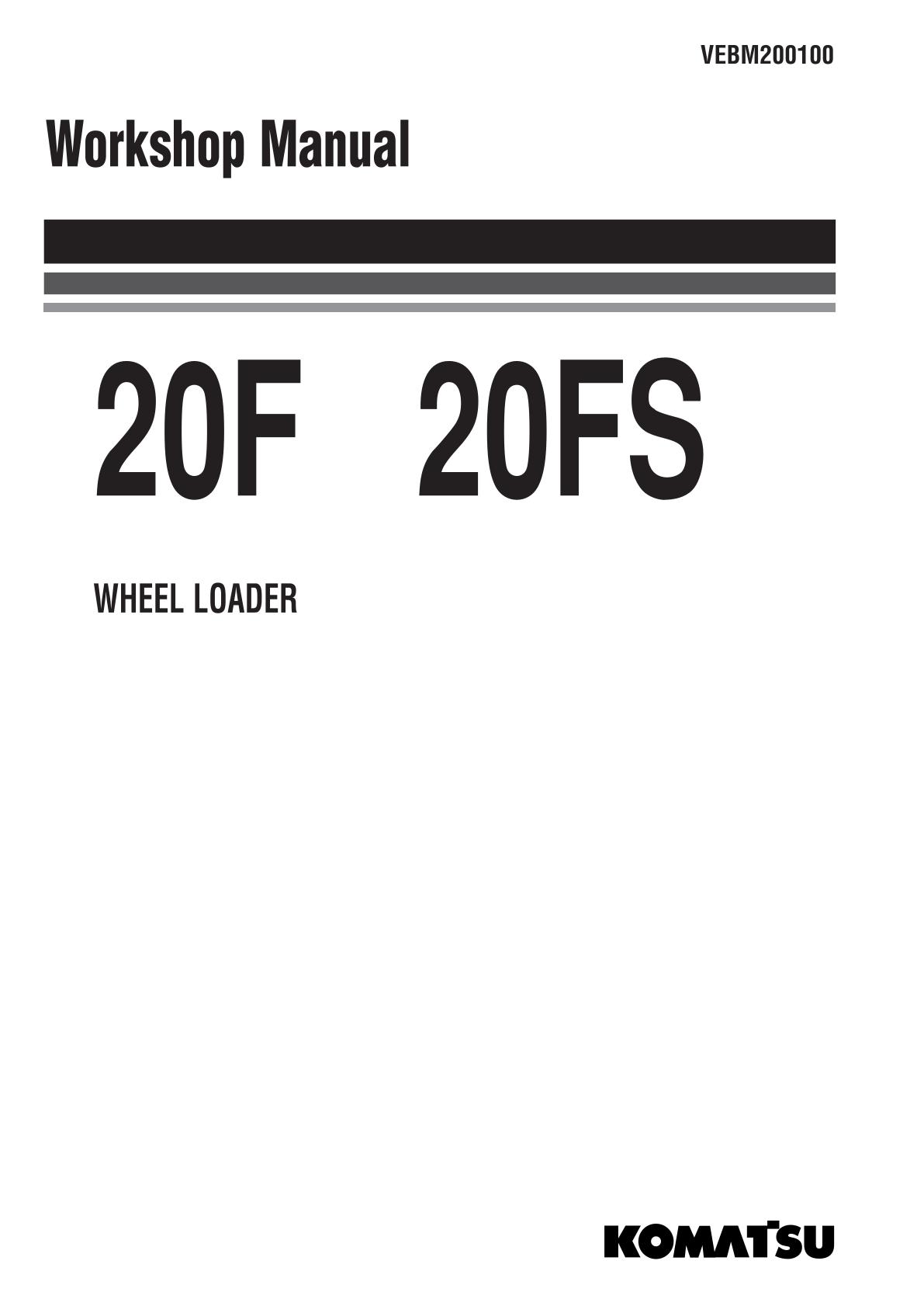 Komatsu 20F, 20FS Wheel Loader Service Repair Manual