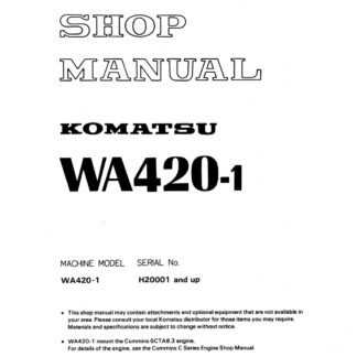 Komatsu WA420-1 Wheel Loader Service Repair Manual