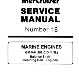 Mercury MerCruiser Marine Engine GM V6 262 CID (4.3L) Balance Shaft (1993-1997) Service Repair Manual
