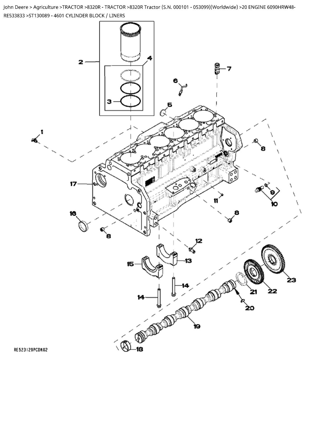 John Deere 8320R Tractor Parts Catalogue manual