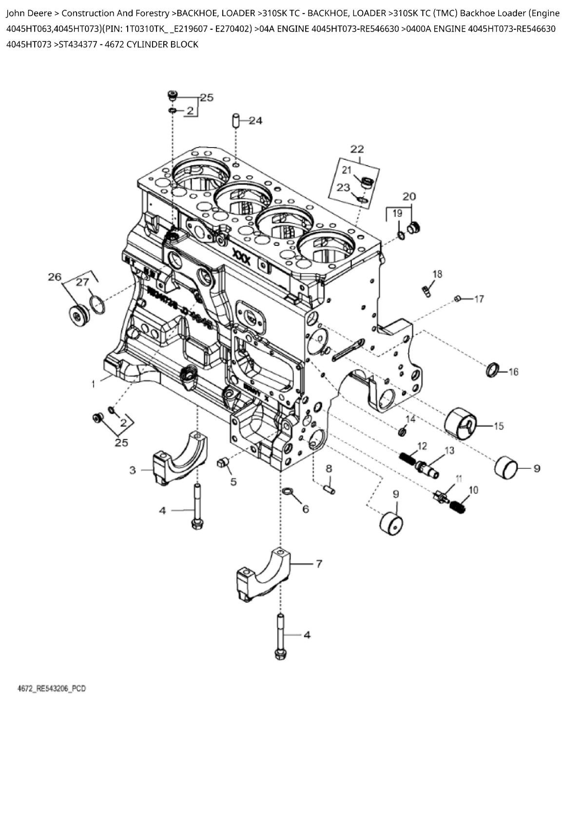 John Deere 310SK TC (TMC) Backhoe Loader Parts Catalogue manual