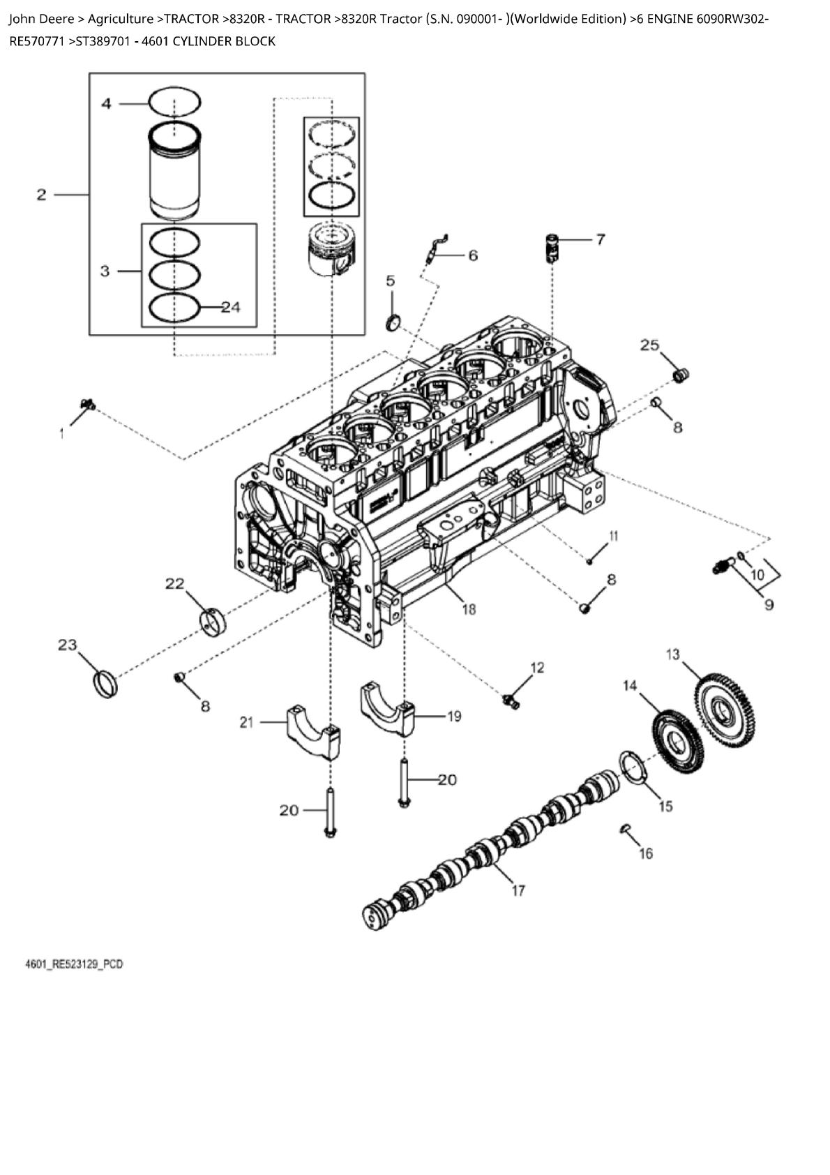John Deere 8320R Tractor Parts Catalogue manual