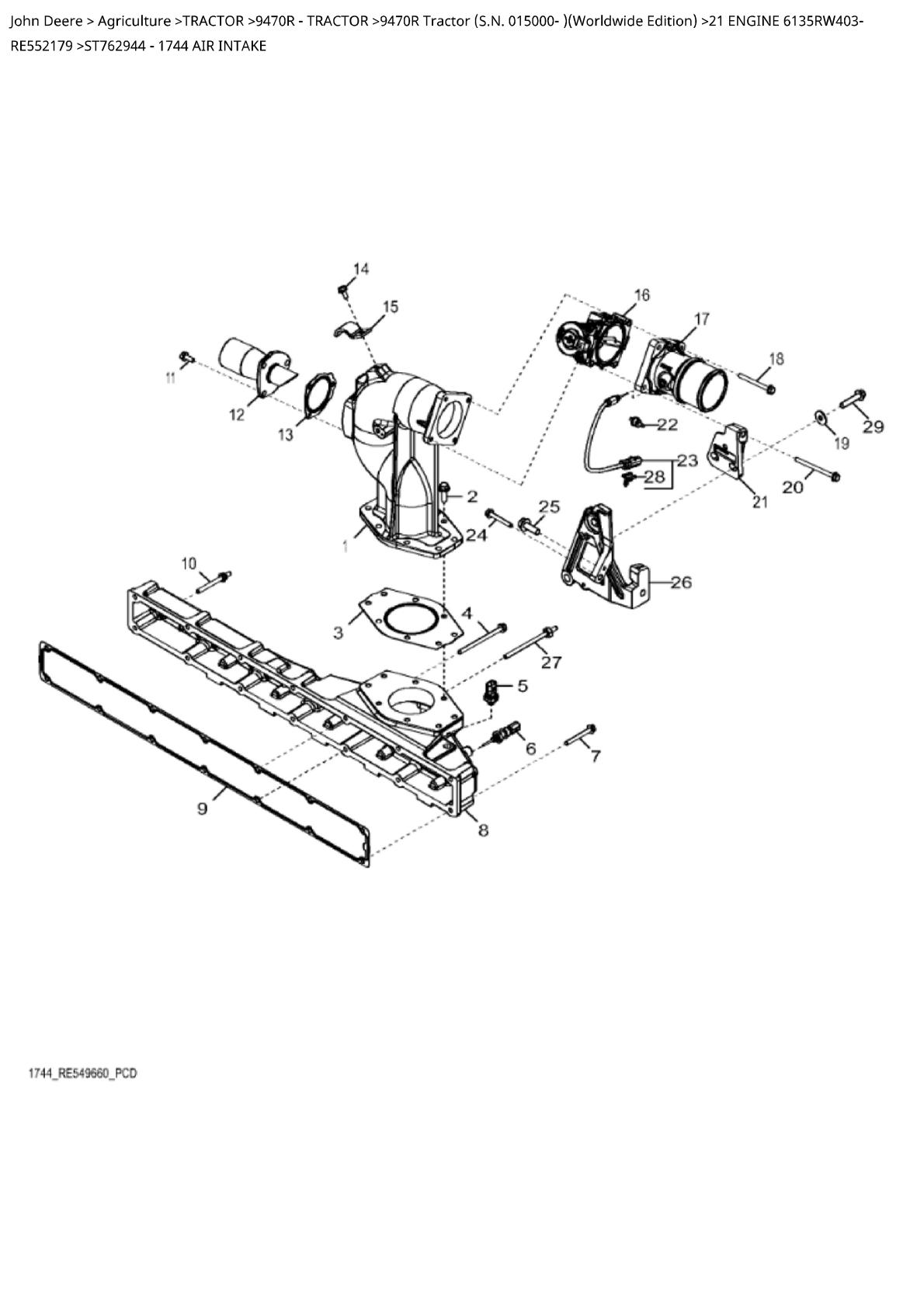 John Deere 9470R Tractor (Worldwide Edition) Parts Catalogue manual - Image 4