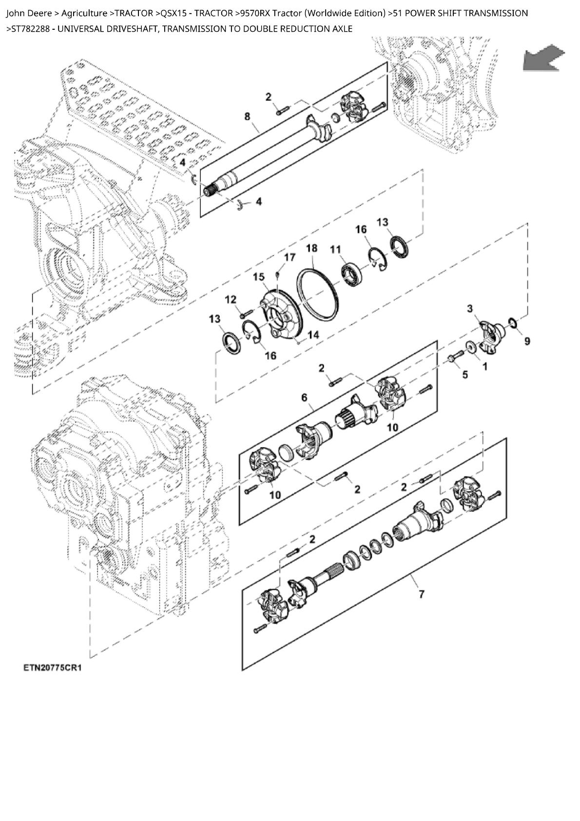 John Deere 9570RX Tractor (Worldwide Edition) Parts Catalogue manual - Image 4