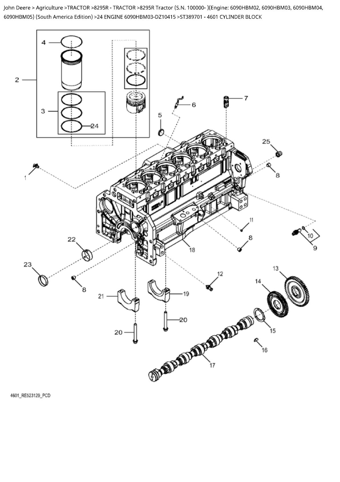 John Deere 8295R Tractor Parts Catalogue manual