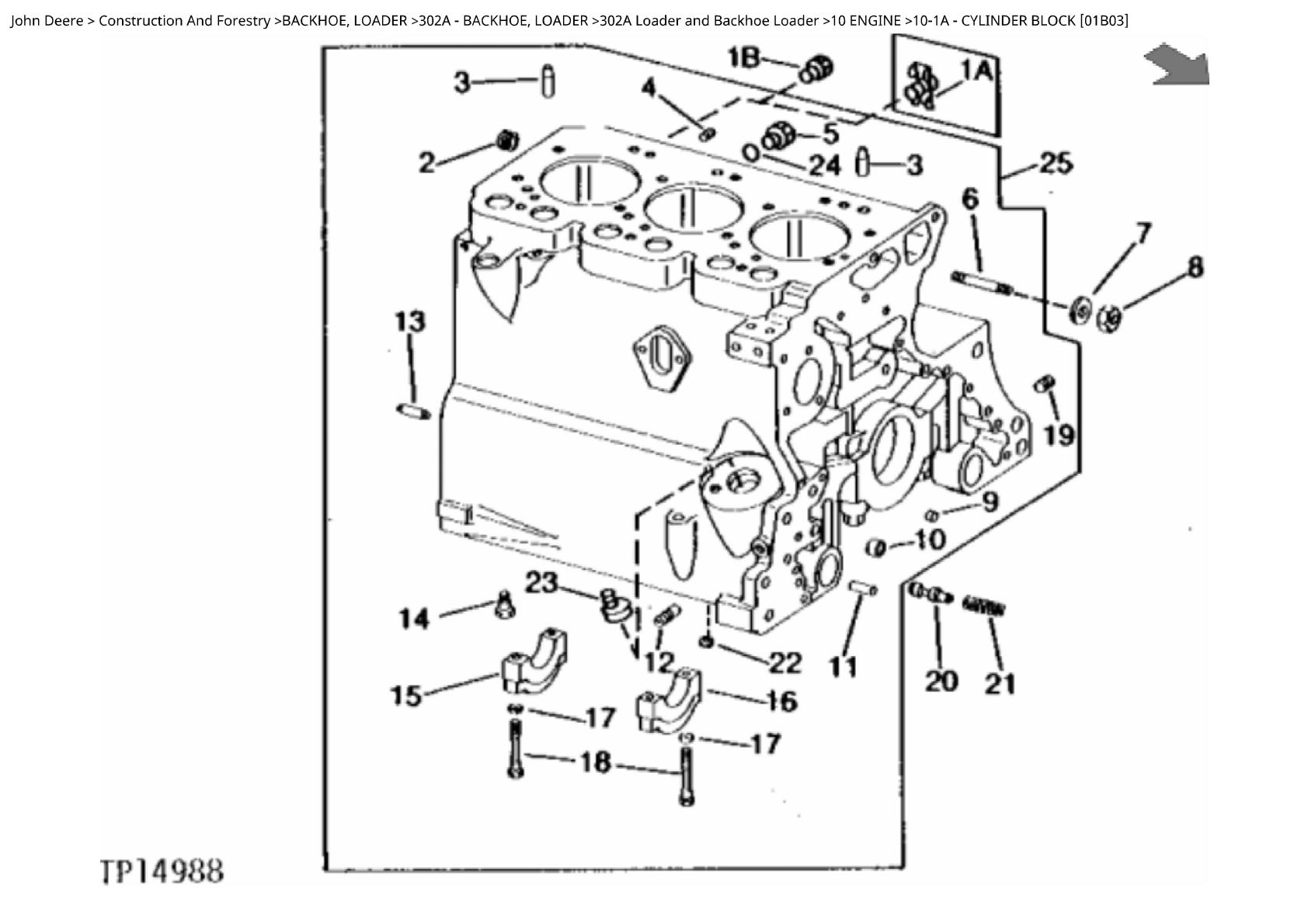 John Deere 302A Loader and Backhoe Loader Parts Catalogue manual