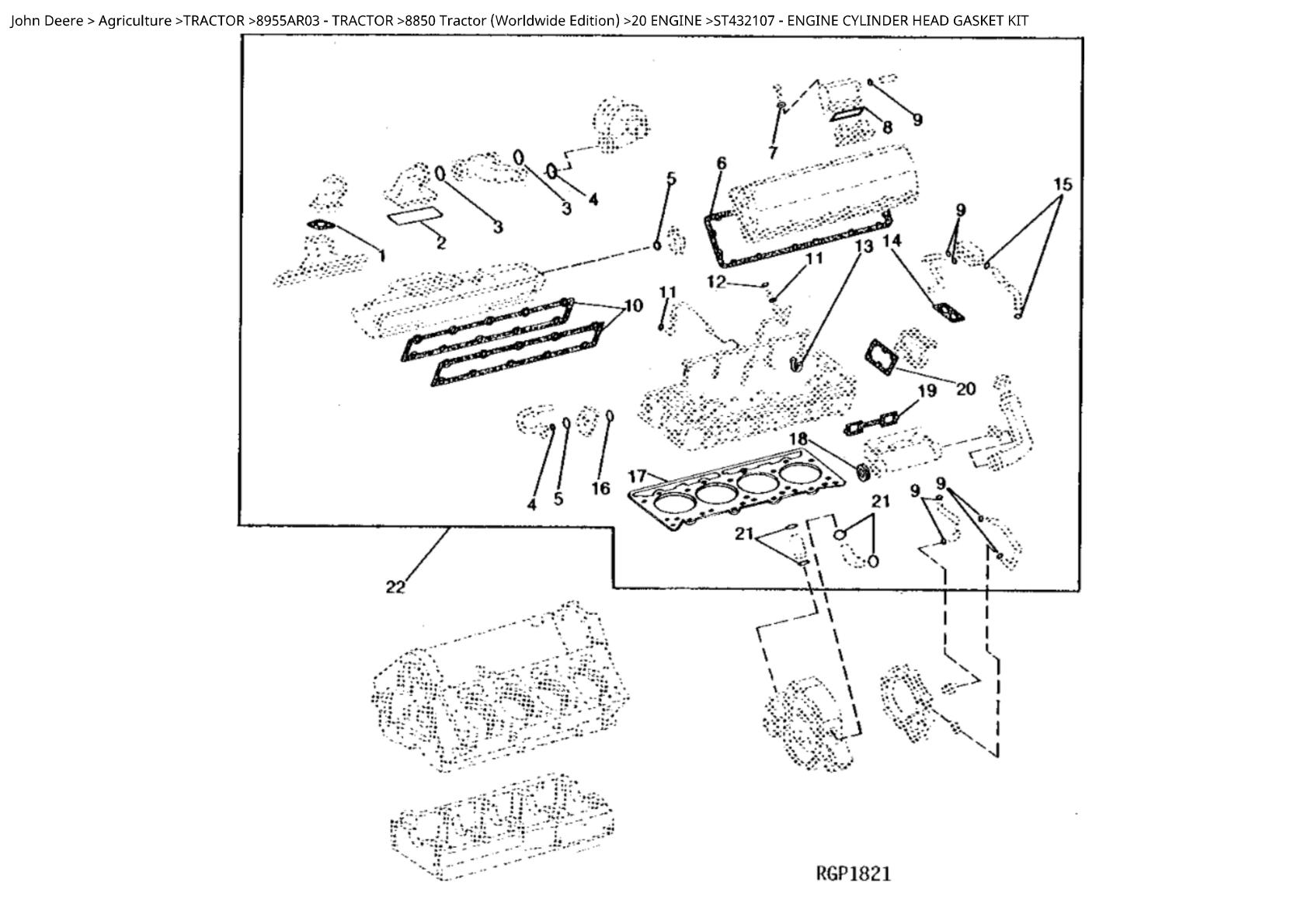 John Deere 8850 Tractor Parts Catalogue manual - Image 2