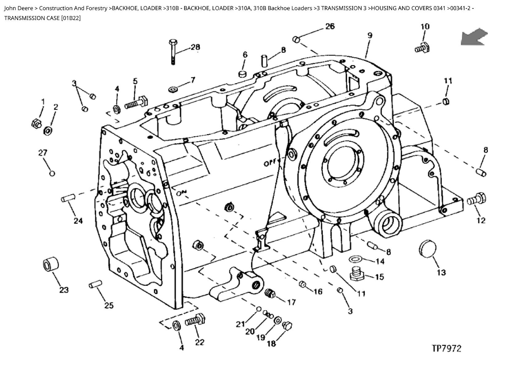 John Deere 310A, 310B Backhoe Loader Parts Catalogue manual