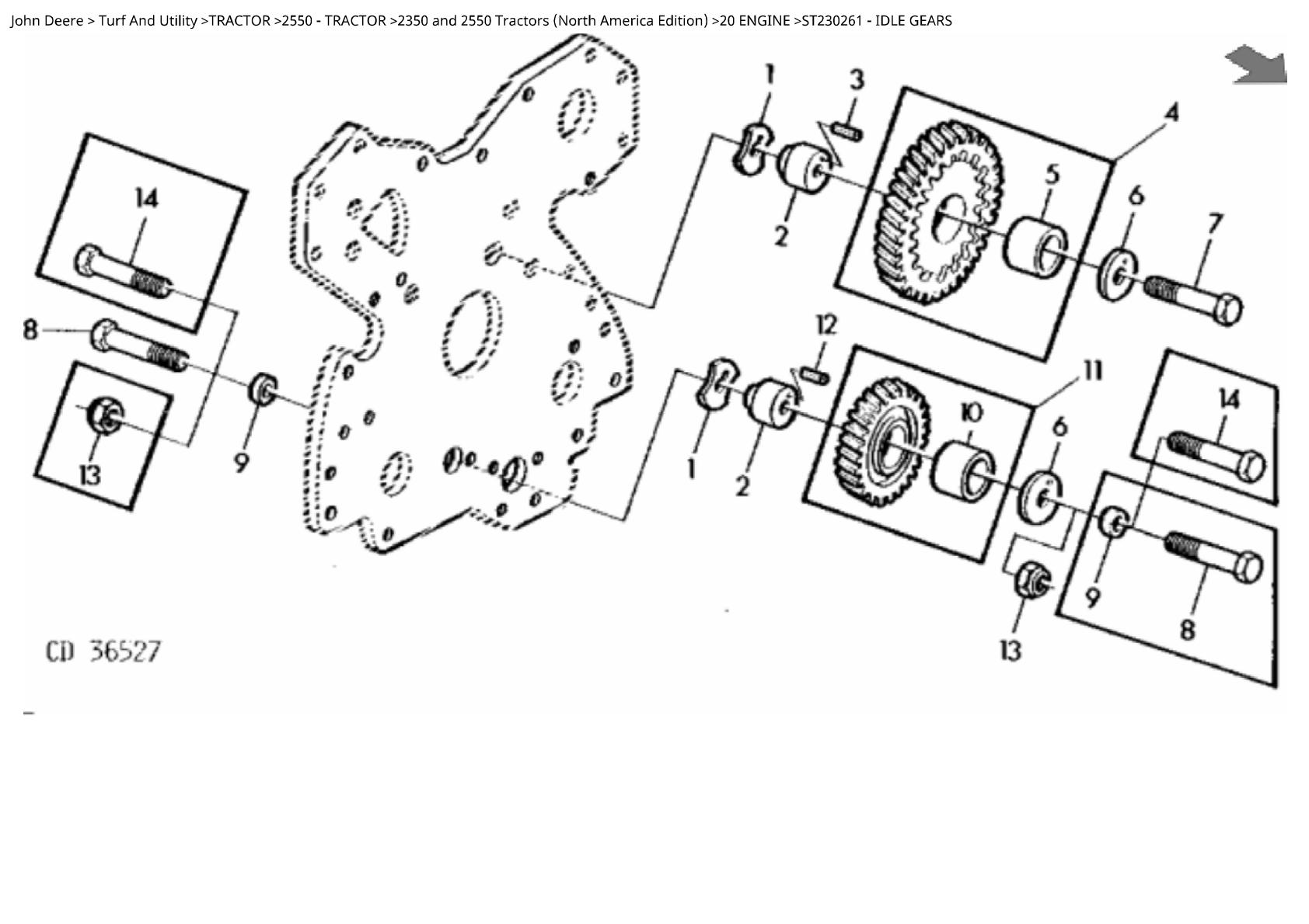 John Deere 2350 and 2550 Tractor Parts Catalogue manual