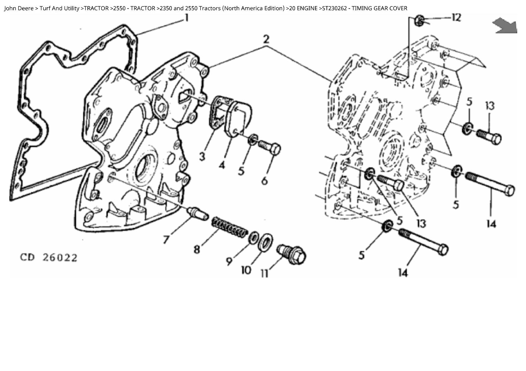 John Deere 2350 and 2550 Tractor Parts Catalogue manual - Image 2
