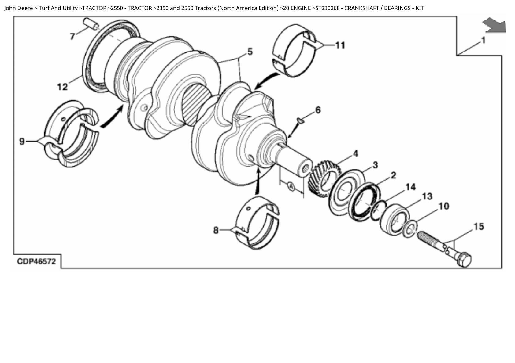 John Deere 2350 and 2550 Tractor Parts Catalogue manual - Image 3