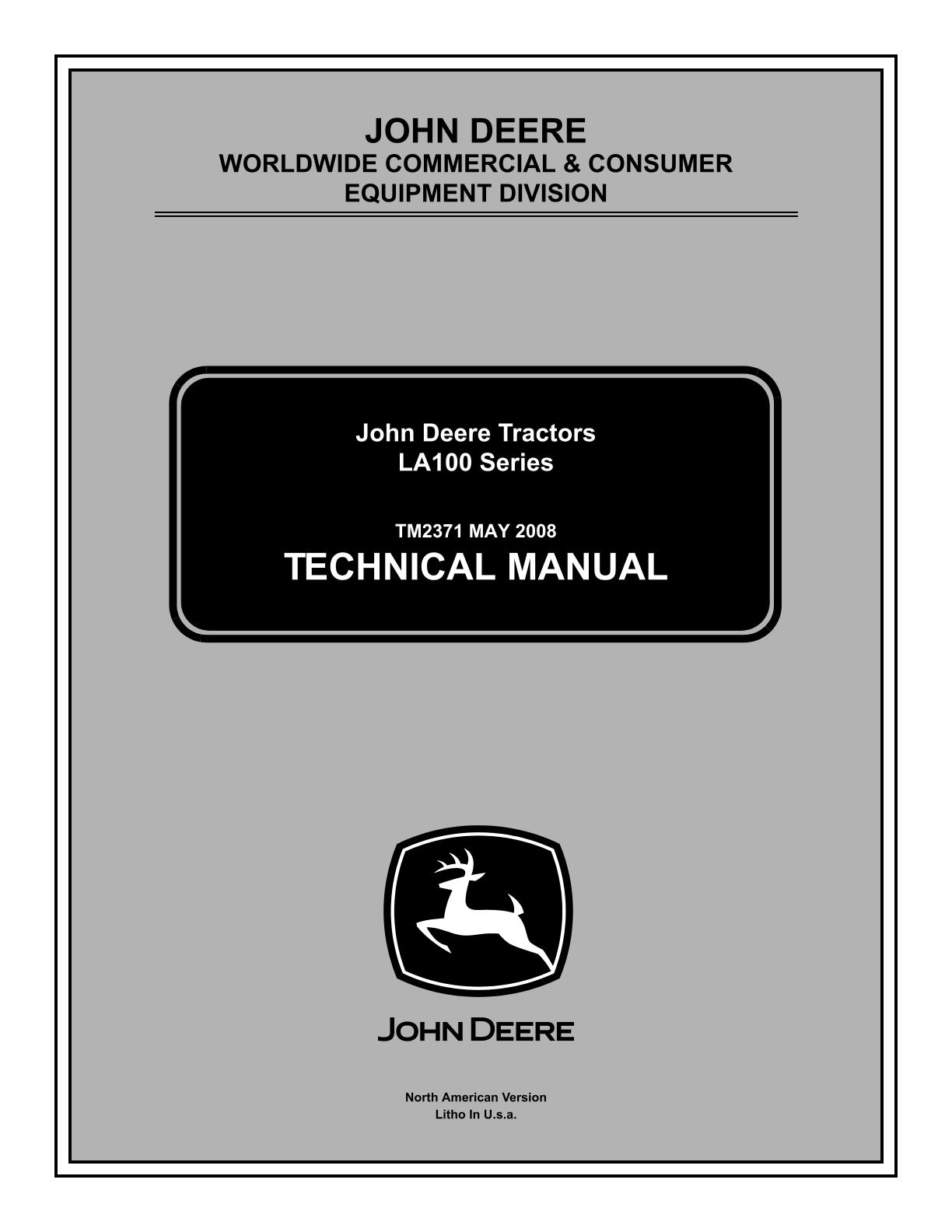 John Deere LA130 LA140 LA150 Lawn Tractor Service Repair Manual
