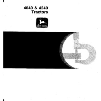 John Deere 4040 4240 Tractor Service Repair Manual