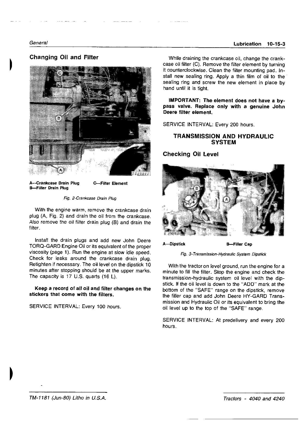 John Deere 4040 4240 Tractor Service Repair Manual - Image 2