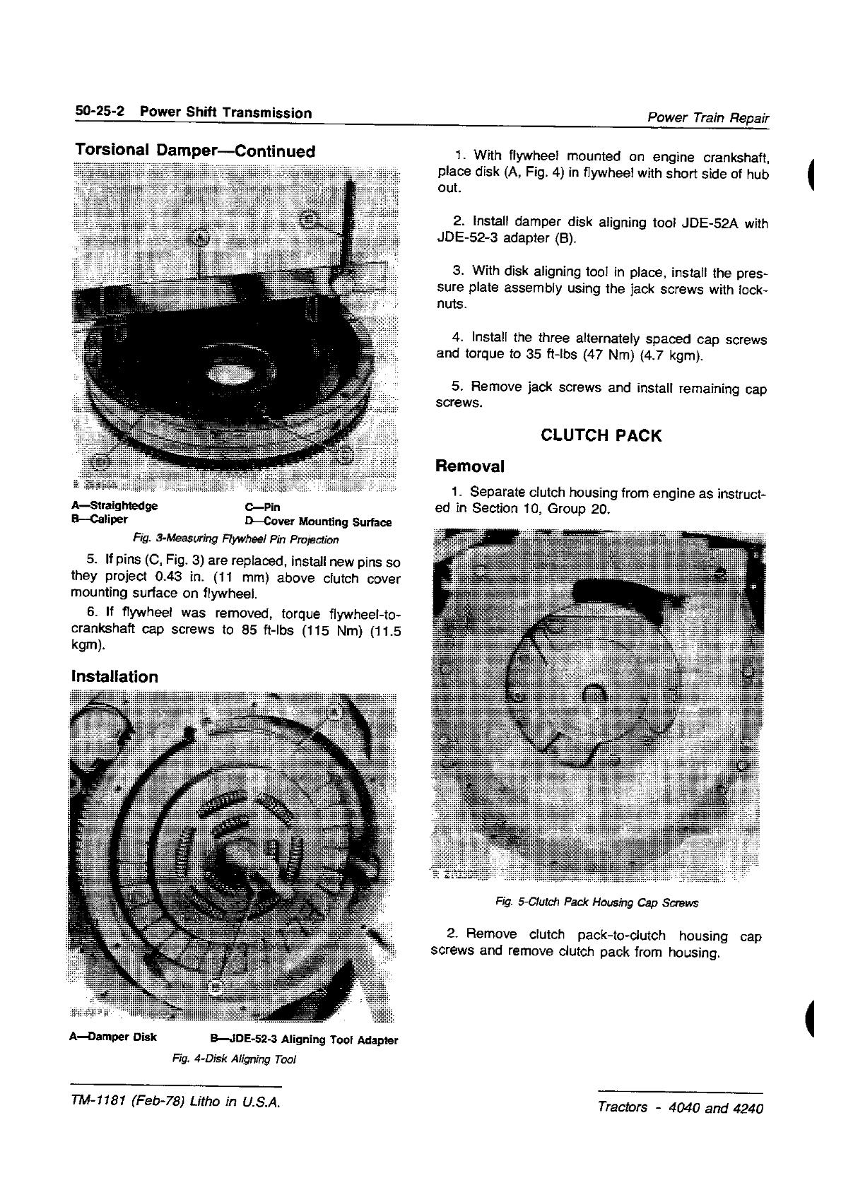 John Deere 4040 4240 Tractor Service Repair Manual - Image 3