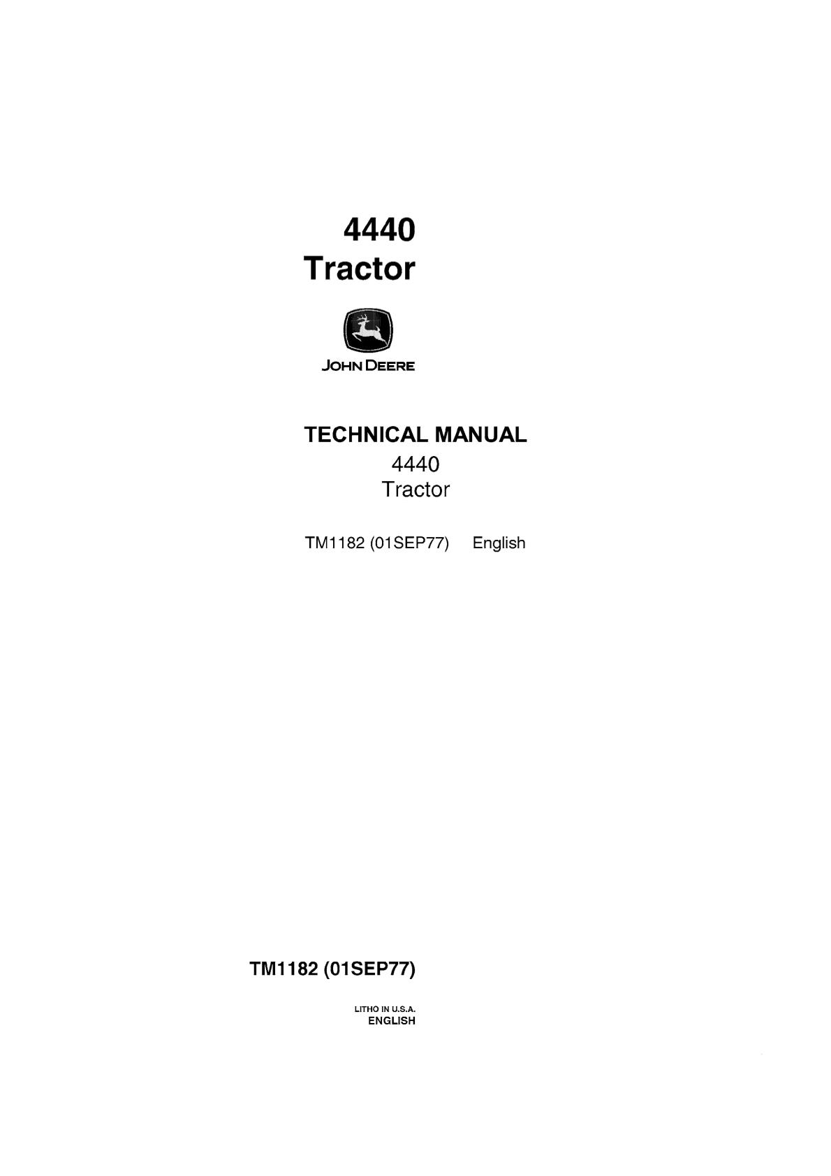 John Deere 4440 Tractor Service Repair Manual