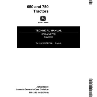 John Deere 650 750 Tractor Service Repair Manual