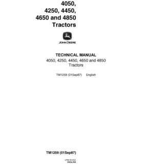 John Deere 4050 4250 4450 4650 4850 Tractor Service Repair Manual