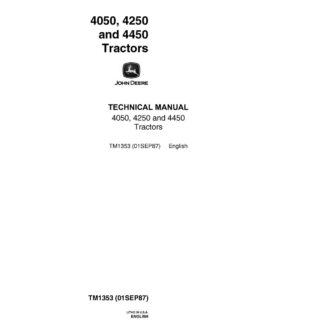 John Deere 4050 4250 4450 Tractor Service Repair Manual